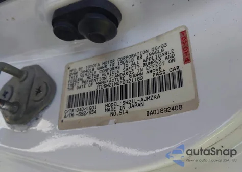 1993 Toyota Mr2 Sport Roof z USA, uszkodzony, nr VIN JT2SW21N0P0021169